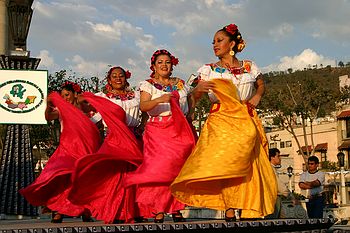 Traditional dancing in the square.