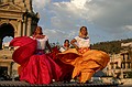 Traditional dancing in the square.