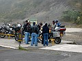 Admiring horde hides bike
